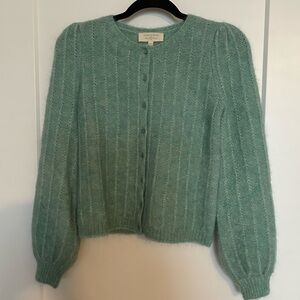 Sezane Amance Cardigan Sea Green XXS